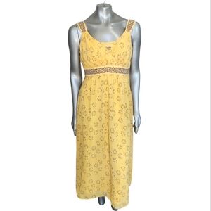 Robbie Bee‎ Sunflower Yellow Boho Festival Hippie Gypsy Maxi Dress Size 12